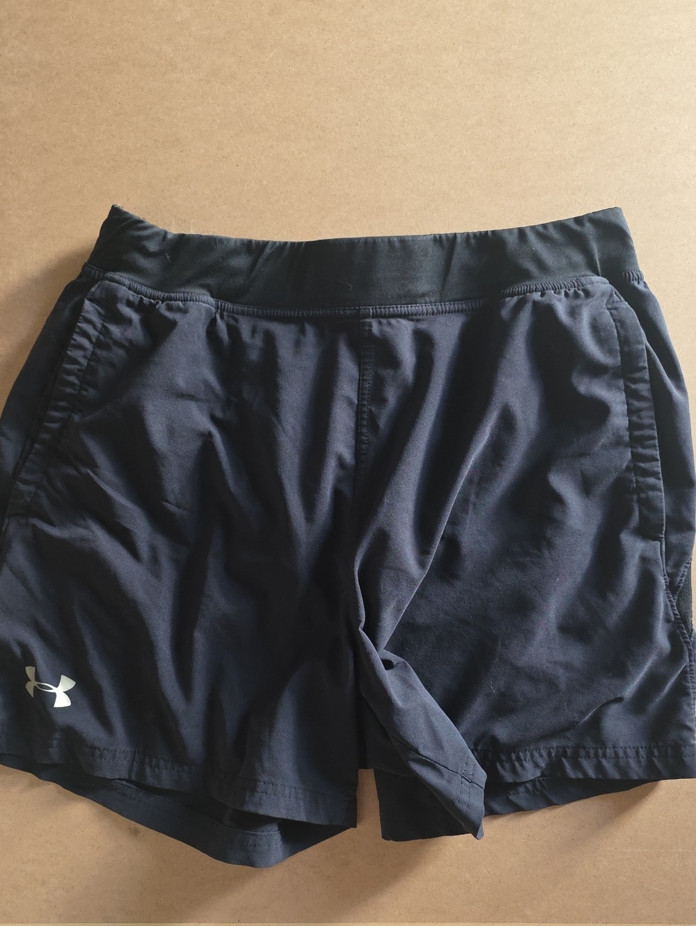 Under Armour men’s Navy Athletic Shorts with Logo